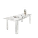 Extending dining room table gloss white 90x137-185cm Most Prisma Offers