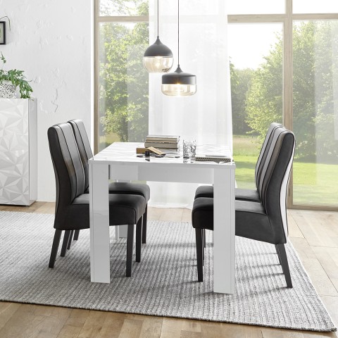 Living room dining table 180x90cm glossy white modern Athon Prisma Promotion