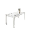 Living room dining table 180x90cm glossy white modern Athon Prisma Offers