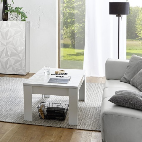 Low glossy white coffee coffee table 65x122cm Reef Prisma Promotion
