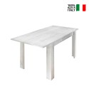 Extending wooden dining table 90x137-185cm glossy white Vigo Urbino Offers