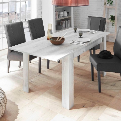 Extending wooden dining table 90x137-185cm glossy white Vigo Urbino Promotion