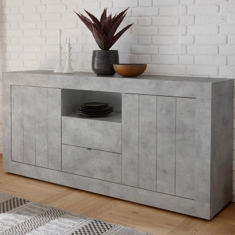 Modern living room sideboard 2 doors 2 drawers concrete grey Urbino Ct L Promotion