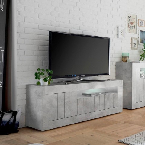 Living room TV stand 3 doors 138cm concrete modern Jaor Ct Urbino Promotion
