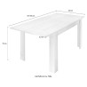 Modern dining table 90x137-185cm extendable concrete Fold Urbino Measures
