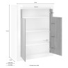 Black Sideboard with 2 Doors for Modern Living Room, 144cm Tall - Sior Ox Urbino Sale