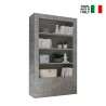 Living room bookcase office 2 doors 3 shelves concrete Wally Ct On Sale