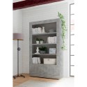 Living room bookcase office 2 doors 3 shelves concrete Wally Ct Sale