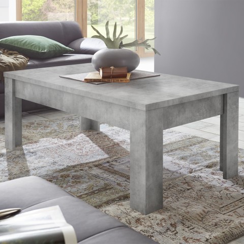 Low modern coffee table 65x122cm concrete grey Iseo Urbino Promotion