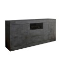 Modern black living room sideboard 2 doors 2 drawers Urbino Ox L Offers