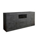 Modern Black Sideboard Cabinet for Living Room with 2 Doors and 2 Drawers Urbino Ox L Offers