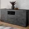 Modern Black Sideboard Cabinet for Living Room with 2 Doors and 2 Drawers Urbino Ox L Promotion