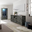 Modern Black Sideboard Cabinet for Living Room with 2 Doors and 2 Drawers Urbino Ox L Sale