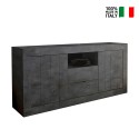 Modern black living room sideboard 2 doors 2 drawers Urbino Ox L On Sale