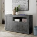 Urbino Ox M Modern Black Buffet Cabinet, 3 Doors, Living Room Promotion