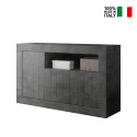 Black buffet sideboard 3 doors modern living room Urbino Ox M On Sale