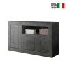 Urbino Ox M Modern Black Buffet Cabinet, 3 Doors, Living Room On Sale