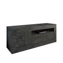 Black TV stand unit 138cm 3 doors modern living room Jaor Ox Urbino Offers