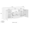 Sideboard buffet 2 doors 2 drawers modern glossy white black Doppel LBX Discounts