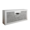 Living room sideboard 2 doors 2 drawers glossy white cement Doppel LBC Offers