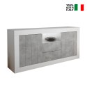 Living room sideboard 2 doors 2 drawers glossy white cement Doppel LBC On Sale