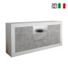 Living room sideboard 2 doors 2 drawers glossy white cement Doppel LBC On Sale