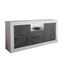 Sideboard buffet 2 doors 2 drawers modern glossy white black Doppel LBX Offers