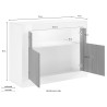 Modern White Gloss Black Sideboard with 2 Doors, 110cm - Minus BX Catalog