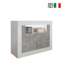 Modern sideboard 2 doors 110cm glossy white cement Minus BC On Sale