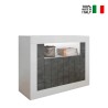 Modern White Gloss Black Sideboard with 2 Doors, 110cm - Minus BX On Sale