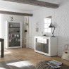 Modern White Gloss Black Sideboard with 2 Doors, 110cm - Minus BX Discounts