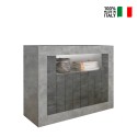Sideboard living room 110cm modern concrete black oxide 2 doors Minus CX On Sale