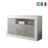 Sideboard buffet living room 3 doors 138cm glossy white cement Doppel MBC On Sale