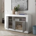Sideboard buffet living room 3 doors 138cm glossy white cement Doppel MBC Sale