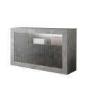 Modern design living room sideboard 3 doors concrete grey black Doppel MCX Offers