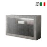 Modern Design Sideboard for Living Room, 3 Doors, Grey Cement and Black, Doppel MCX On Sale