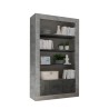Bookcase 3 shelves 2 doors modern concrete grey black Wally CX Offers
