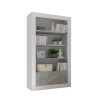 Glossy white cement living room bookcase 3 shelves 2 doors Wally BC Offers