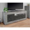 Living room TV cabinet 3 modern concrete-effect doors black Jaor CX Sale