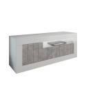 High-gloss white concrete TV stand 3 doors 138cm modern Jaor BC Offers