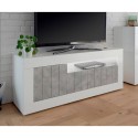 High-gloss white concrete TV stand 3 doors 138cm modern Jaor BC Sale