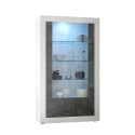 Design showcase 2 doors 110x191cm living room glossy white black Dern BX Offers
