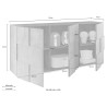 Dama Ct S Gray Cement Living Room Storage Sideboard with 3 Doors Bulk Discounts