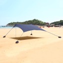 Portable sunshade beach tent UV protection fabric 2,3 x 2,3 m Formentera Measures