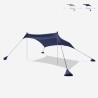 Portable sunshade beach tent UV protection fabric 2,3 x 2,3 m Formentera Promotion