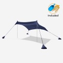 Portable sunshade beach tent UV protection fabric 2,3 x 2,3 m Formentera Bulk Discounts