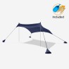 Portable sunshade beach tent UV protection fabric 2,3 x 2,3 m Formentera Bulk Discounts