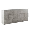 Sideboard living room storage unit 3 doors cement grey Dama Ct S Offers