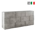Dama Ct S Gray Cement Living Room Storage Sideboard with 3 Doors On Sale