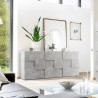 Sideboard living room storage unit 3 doors cement grey Dama Ct S Discounts